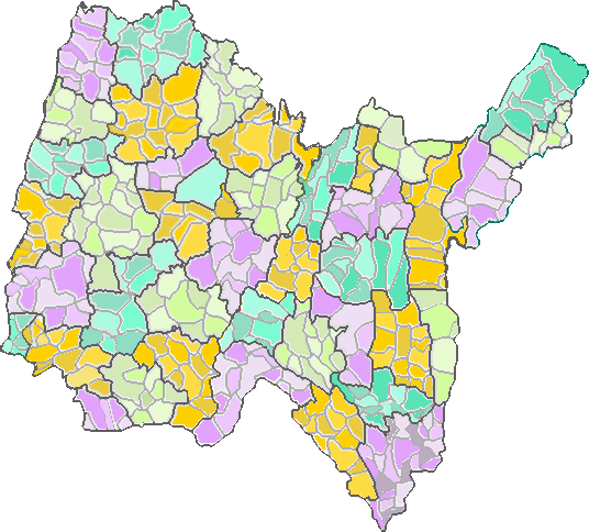 Carte des cantons de l'Ain